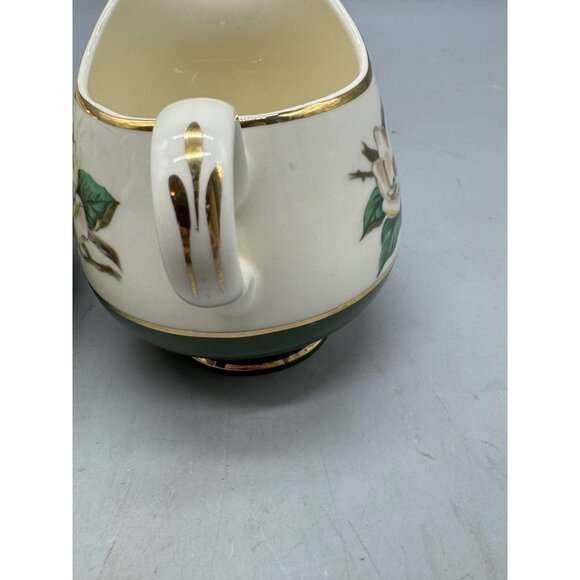 Cavalier Eggshell Porcelain Creamer & Sugar Magnolia Flower Design & Gold READ - Picture 8 of 16
